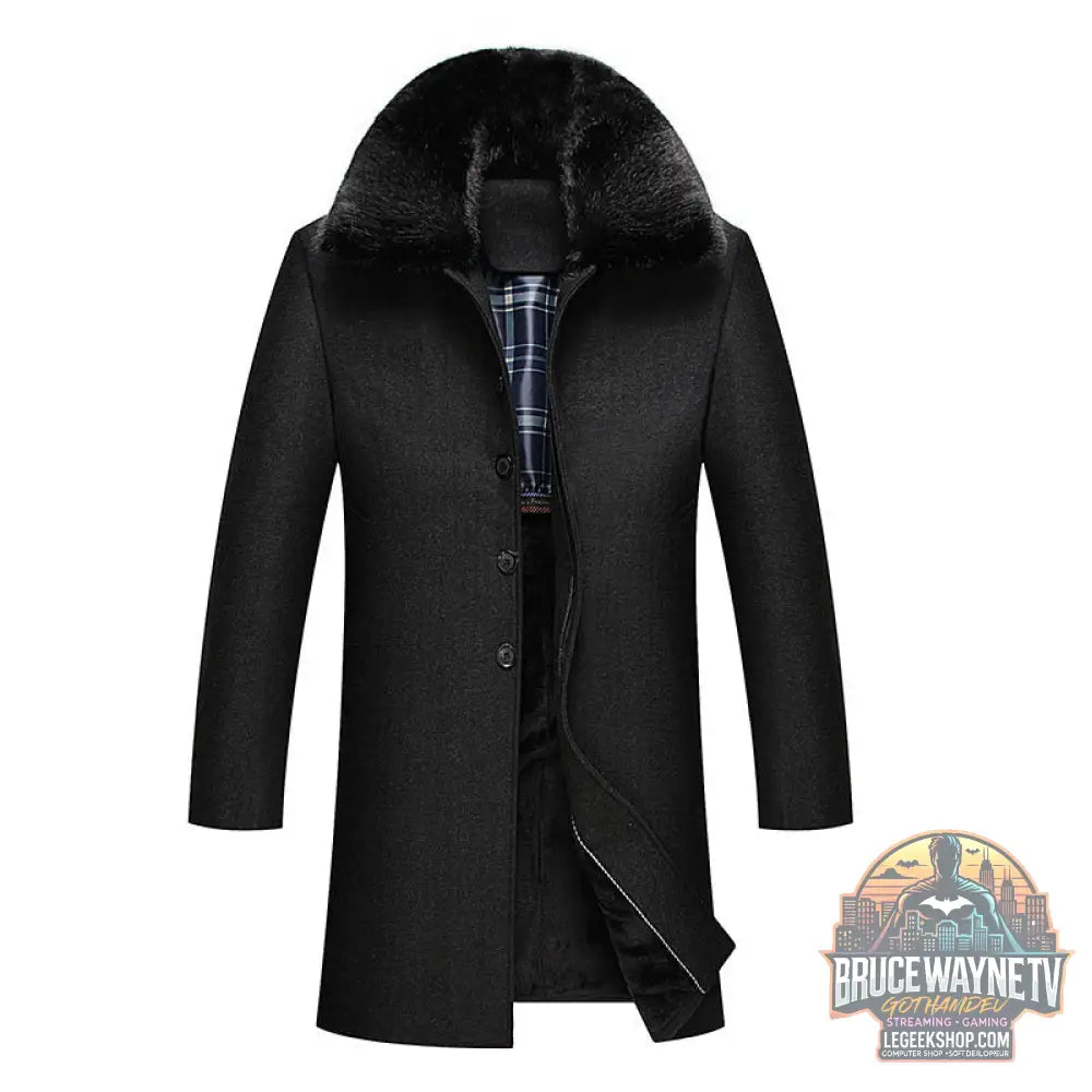 Manteau Long Laine Homme Hiver Élégant - Dark grey / XL - Manteau Long Homme