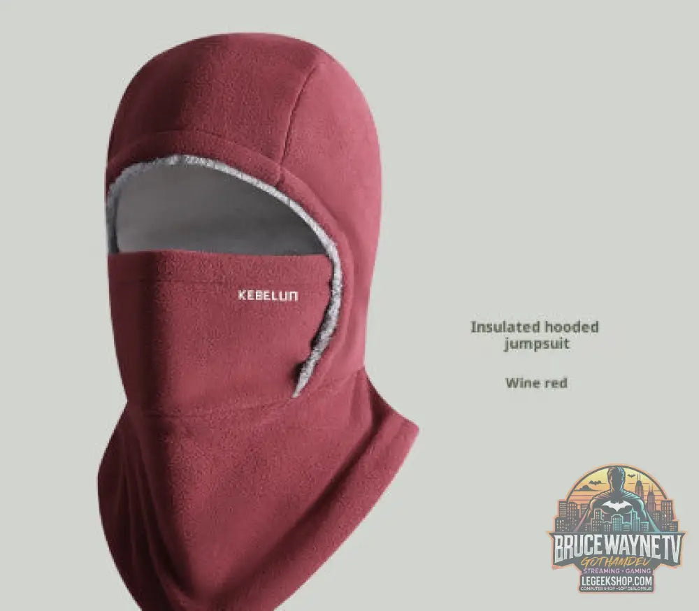 Masque Cagoule Polaire Coupe-Vent Moto Vélo Hiver - Wine Red / Average Size - Accessoire Outdoor