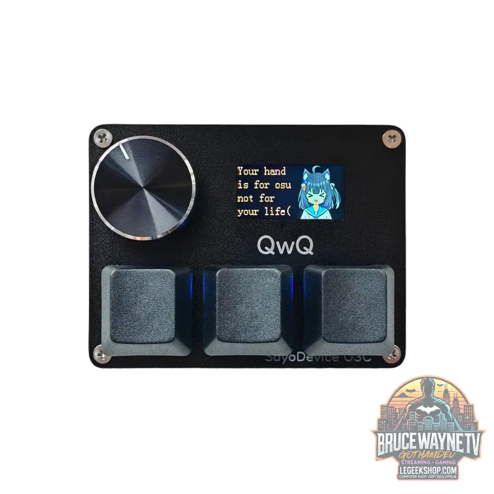 Mini Clavier Mécanique BTXETUEL SayoDevice OSU O3C – Switchs Magnétiques Roses | Écran IPS & Ultra-Vitesse - Black