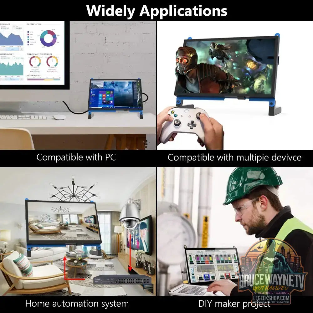 Mini écran tactile LCD capacitif Portable de 7 pouces 5 points IPS 1024x600 Full HD HDMI moniteur de jeu affichage PC