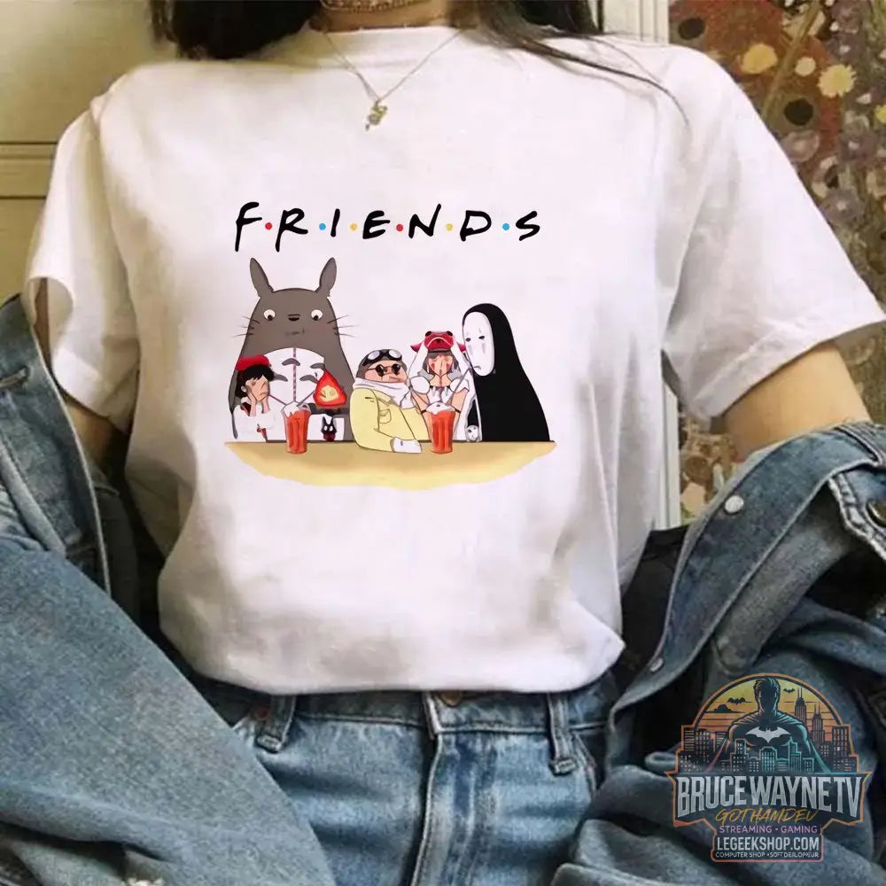 Miyazaki Hayao Kawaii T-shirt graphique T-shirt vêtements mode Totoro Studio Ghibli mignon Anime T-shirt femmes Harajuku