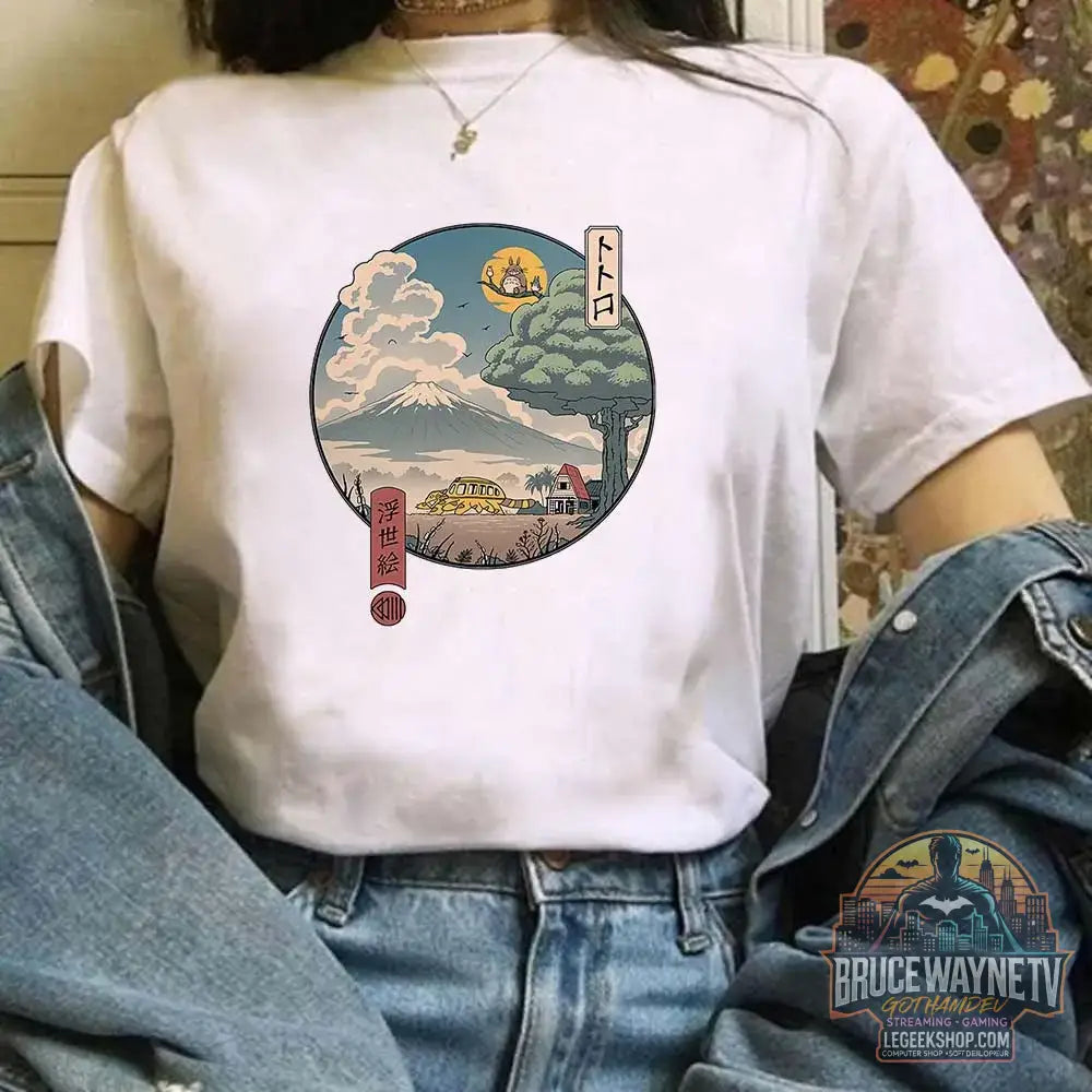 Miyazaki Hayao Kawaii T-shirt graphique T-shirt vêtements mode Totoro Studio Ghibli mignon Anime T-shirt femmes Harajuku