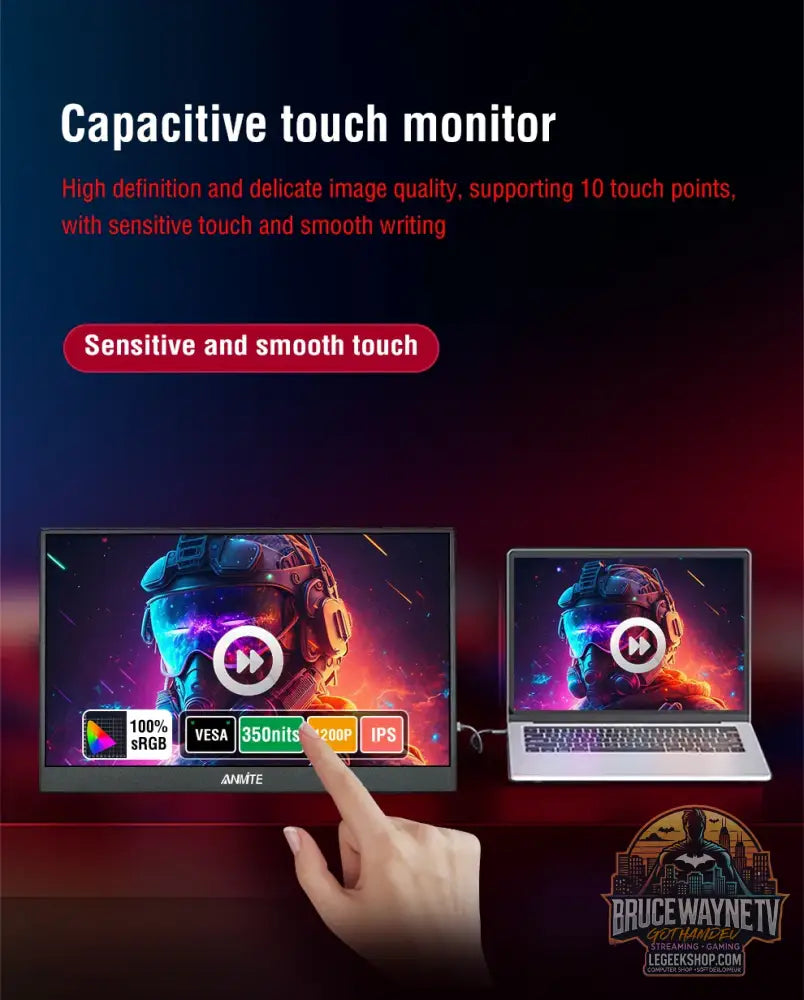 Moniteur Portable 14 pouces ANMITE - Tactile 1920x1200 100% sRGB HDR10 - Moniteur Portable