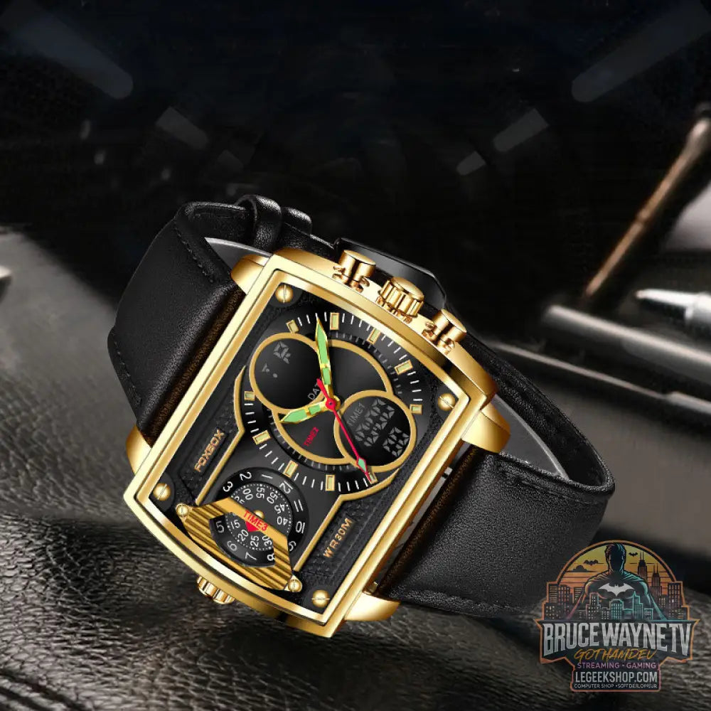Montre Quartz Électronique Double Affichage Carrée Multifonction - Montre