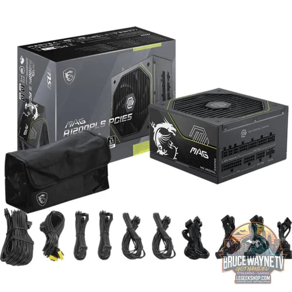 MSI MAG A1200PLS PCIE5 1200W, alimentation PC - MSI - vue 5