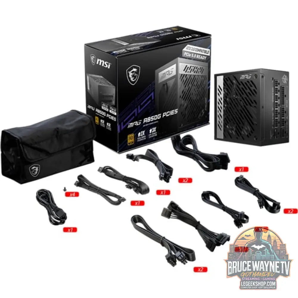 MSI MPG A850G PCIE5 850W, alimentation PC - MSI - vue 5