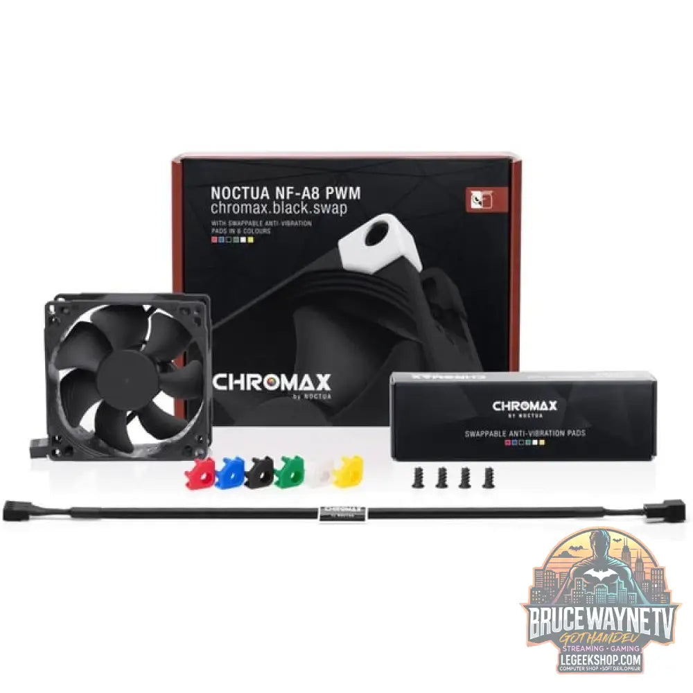 Noctua NF-A8 PWM chromax.black 80x80x25, Gehäuselüfter - Noctua - vue 4