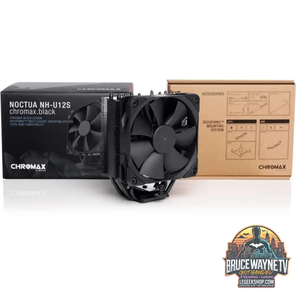 Noctua NH-U12S chromax.black, CPU-Kühler schwarz, 120 mm - Noctua - vue 7