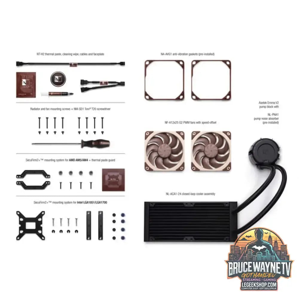 Noctua NL-LC1-24, Wasserkühlung schwarz/braun - Noctua - vue 5