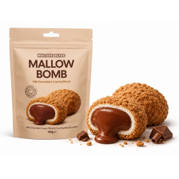 NOLOVE Bliss Mallow Bomb MilkChocolate & Crunchy Biscuit 100 Gr x 24