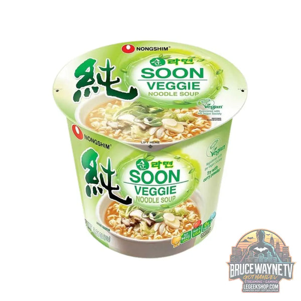 Nongshim Soon Veggie Cup Noodle nouilles véganes de 67 g (Paquet de 12) - Snacks & boissons importés