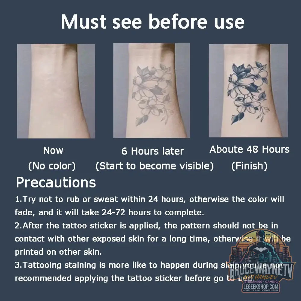 Nouveau foudre main dos jus de plantes tatouage autocollants imperméable Semi-Permanent faux tatouage bras jambes