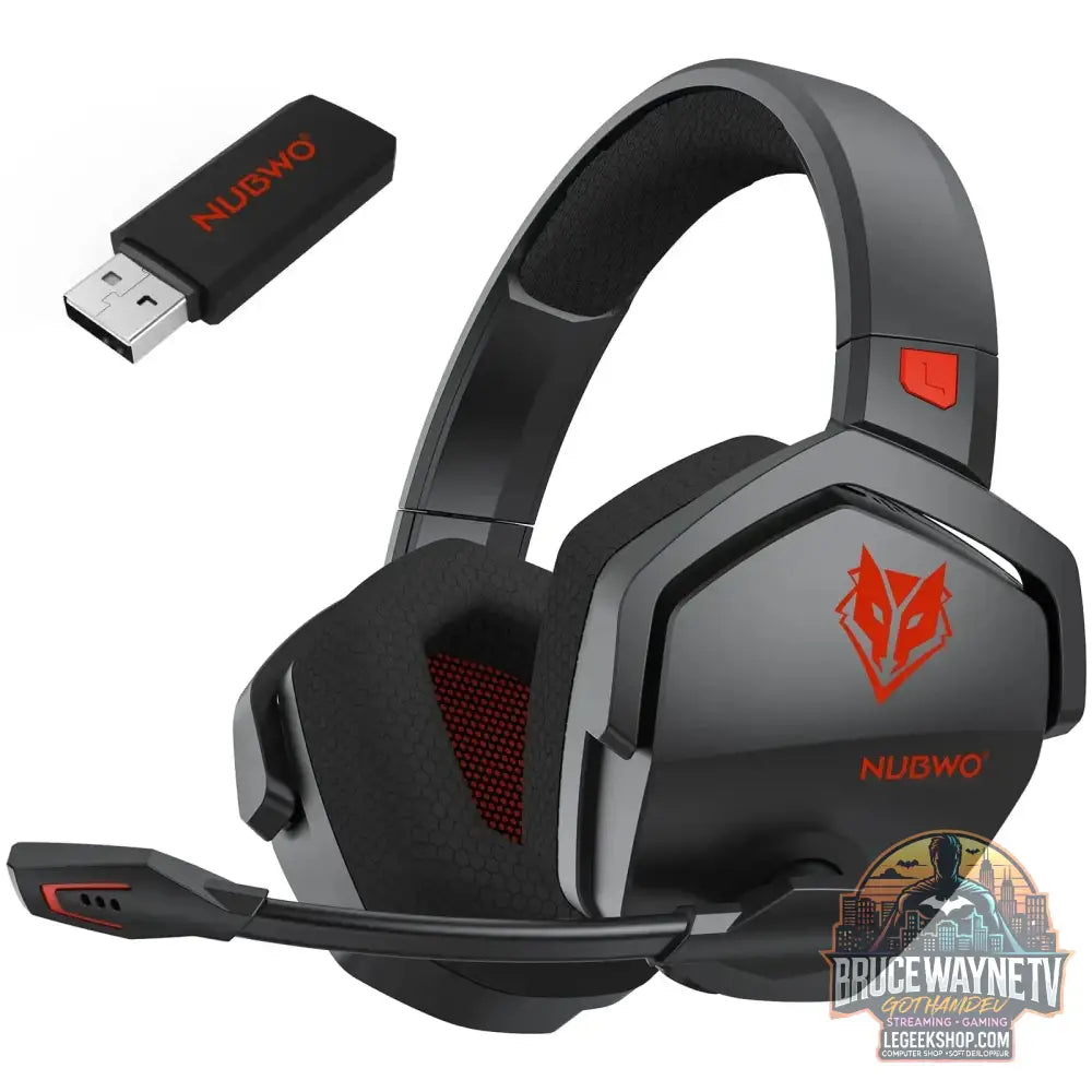 NUBWO G06 Double Casque Gaming Sans Fil 2.4GHz/BT 5. - Red - Casque Gaming