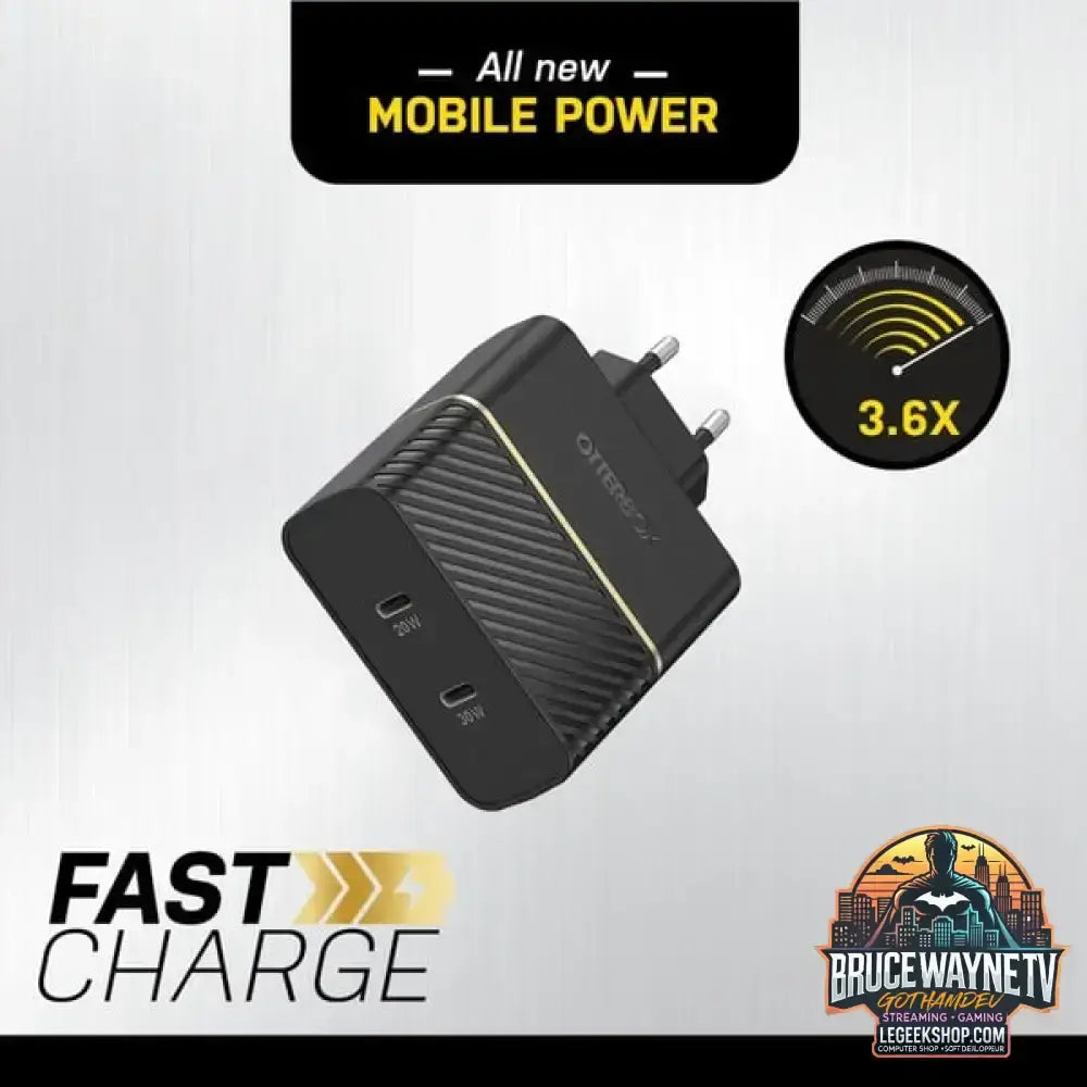 Otterbox USB-C Wand-Schnellladegerät, 50W Combined schwarz - Stromquelle: Steckdose - vue 6