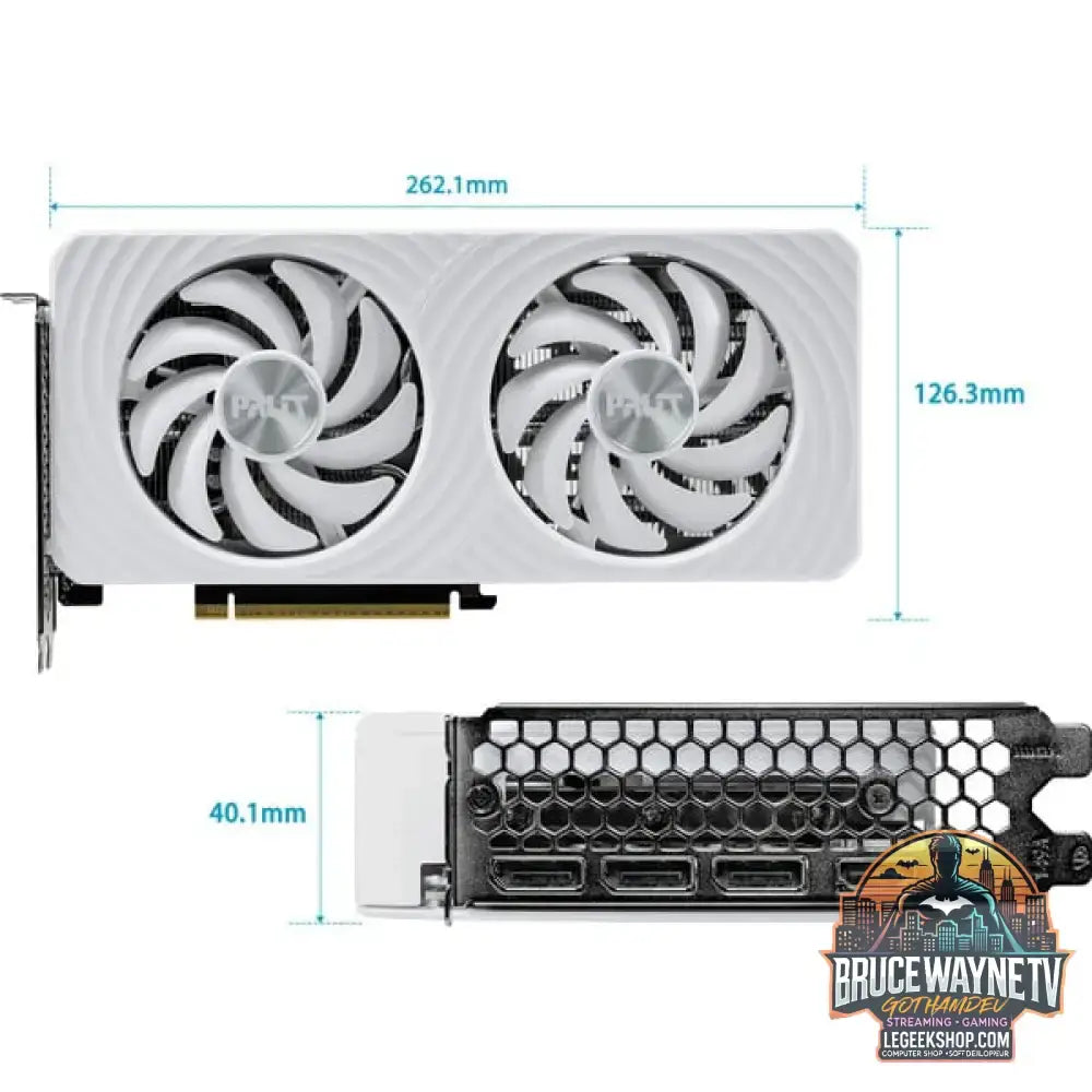 Palit GeForce RTX 5060 Ti OC WHITE 8GB, carte graphique blanc, DLSS 4, 3x DisplayPort, 1x HDMI 2.1 - Palit - vue 10