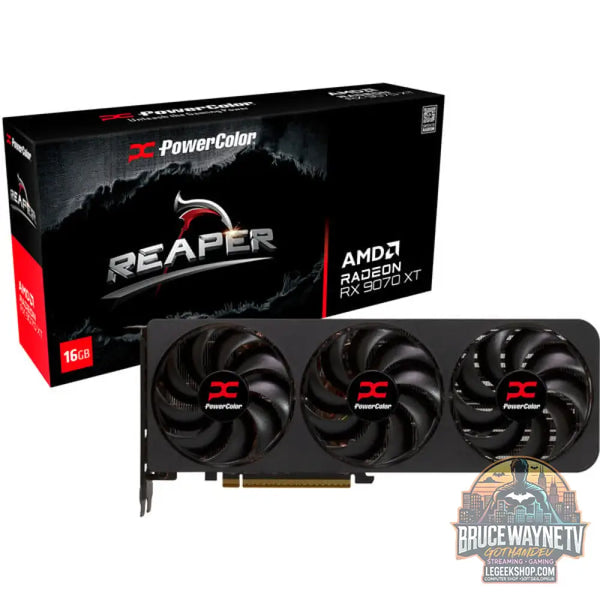 PowerColor Radeon RX 9070 XT Reaper 16GB, carte graphique noir, RDNA4, GDDR6, 3x DisplayPort, 1x HDMI - PowerColor