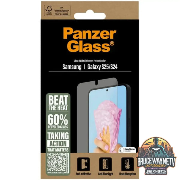 PanzerGlass All-in-One Displayschutz, Schutzfolie transparent, Samsung Galaxy S25 / S24, Ultra Wide Fit, EasyAligner - PanzerGlass