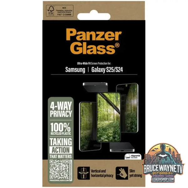 PanzerGlass ECO MATRIX 4-Way Displayschutz Ultra-Wide Fit, Schutzfolie transparent, Samsung Galaxy S25 / S24, AlignerKit - Beschaffenheit: Glänzend
