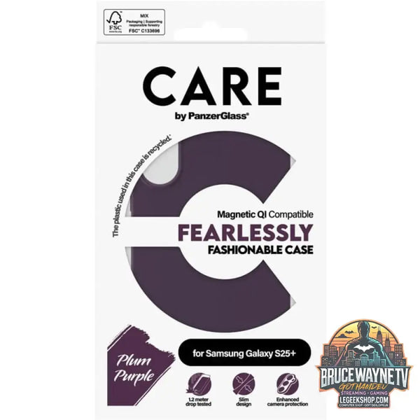 PanzerGlass Fearlessly Fashionable Case, Handyhülle pflaume, Samsung Galaxy S25+, QI-kompatibel - PanzerGlass
