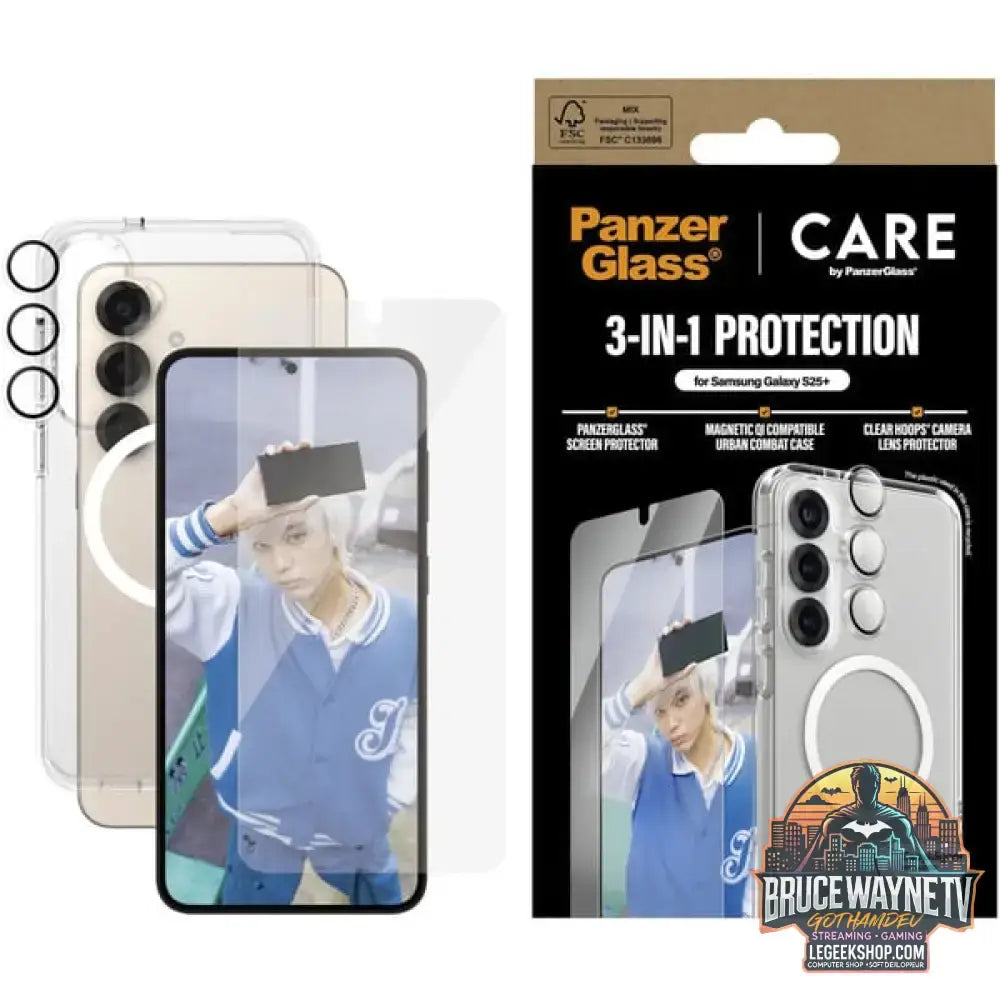 PanzerGlass Flagship 3-in-1 Set transparent/weiß, Samsung Galaxy S25+, QI-kompatibel, EasyAligner - PanzerGlass - vue 4
