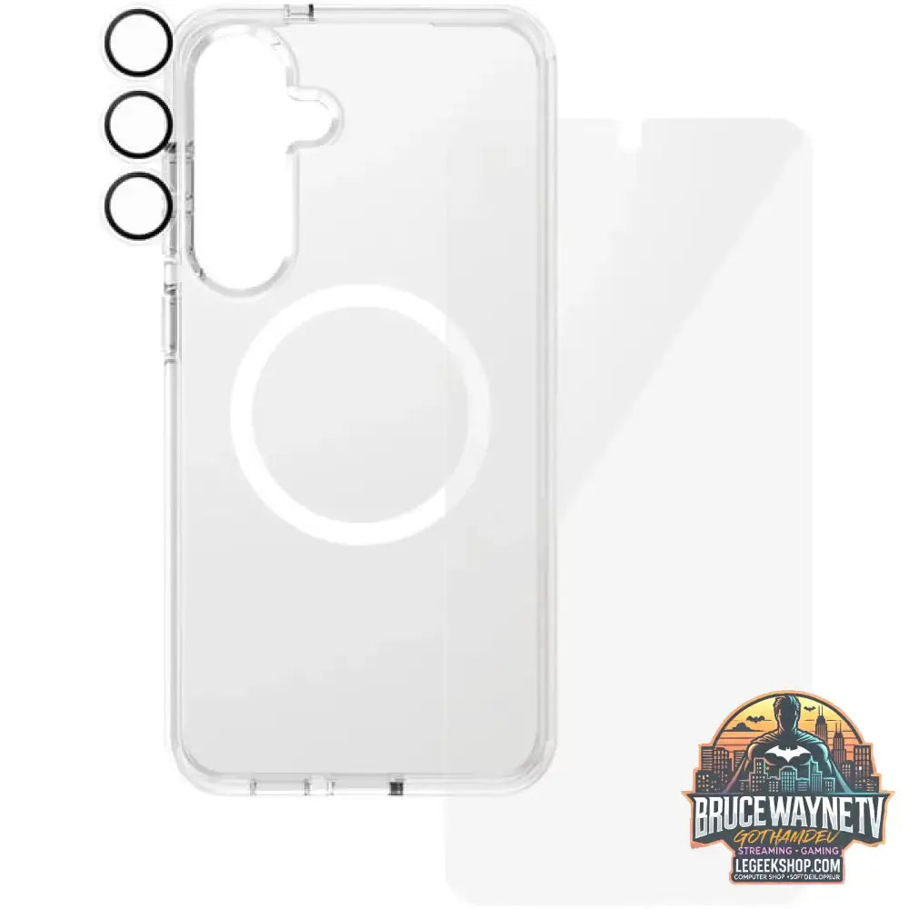 PanzerGlass Flagship 3-in-1 Set transparent/weiß, Samsung Galaxy S25+, QI-kompatibel, EasyAligner - PanzerGlass - vue 2
