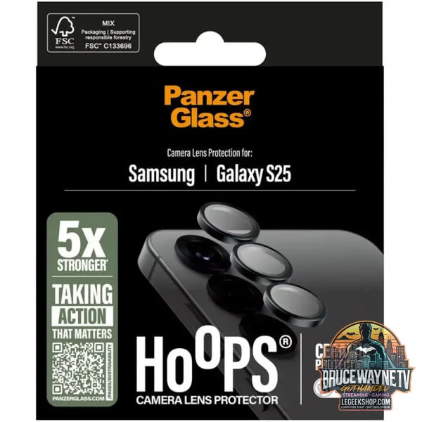 PanzerGlass Hoops Ceramic Kameraschutz, Schutzfolie schwarz, Samsung Galaxy S25 - PanzerGlass