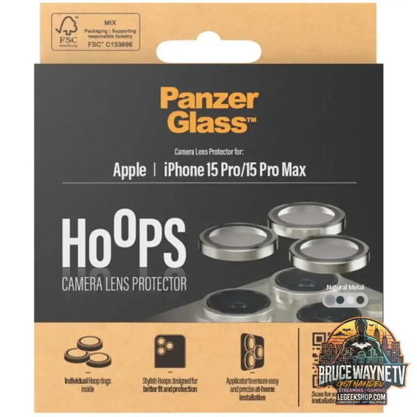 PanzerGlass Hoops Metall Kameraschutz, Schutzfolie silber, iPhone 15 Pro / 15 Max - PanzerGlass
