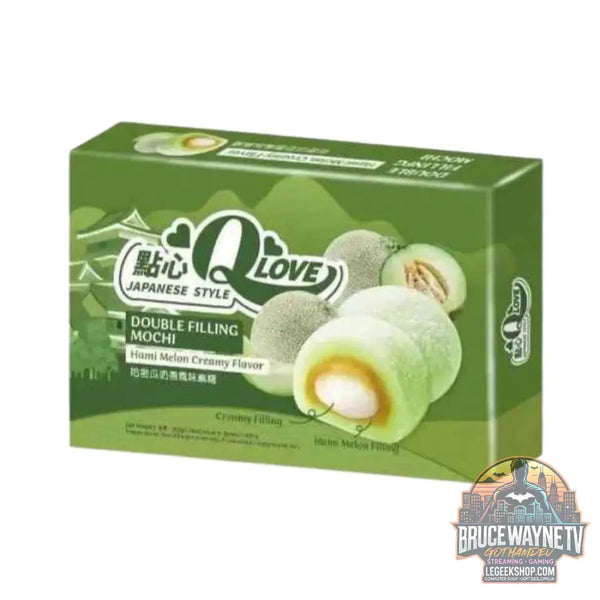 QLove Hami Melon Creamy Double Filling Mochi mochi farcis au goût de melon de 180 g (Pack de 24) - Snacks & boissons