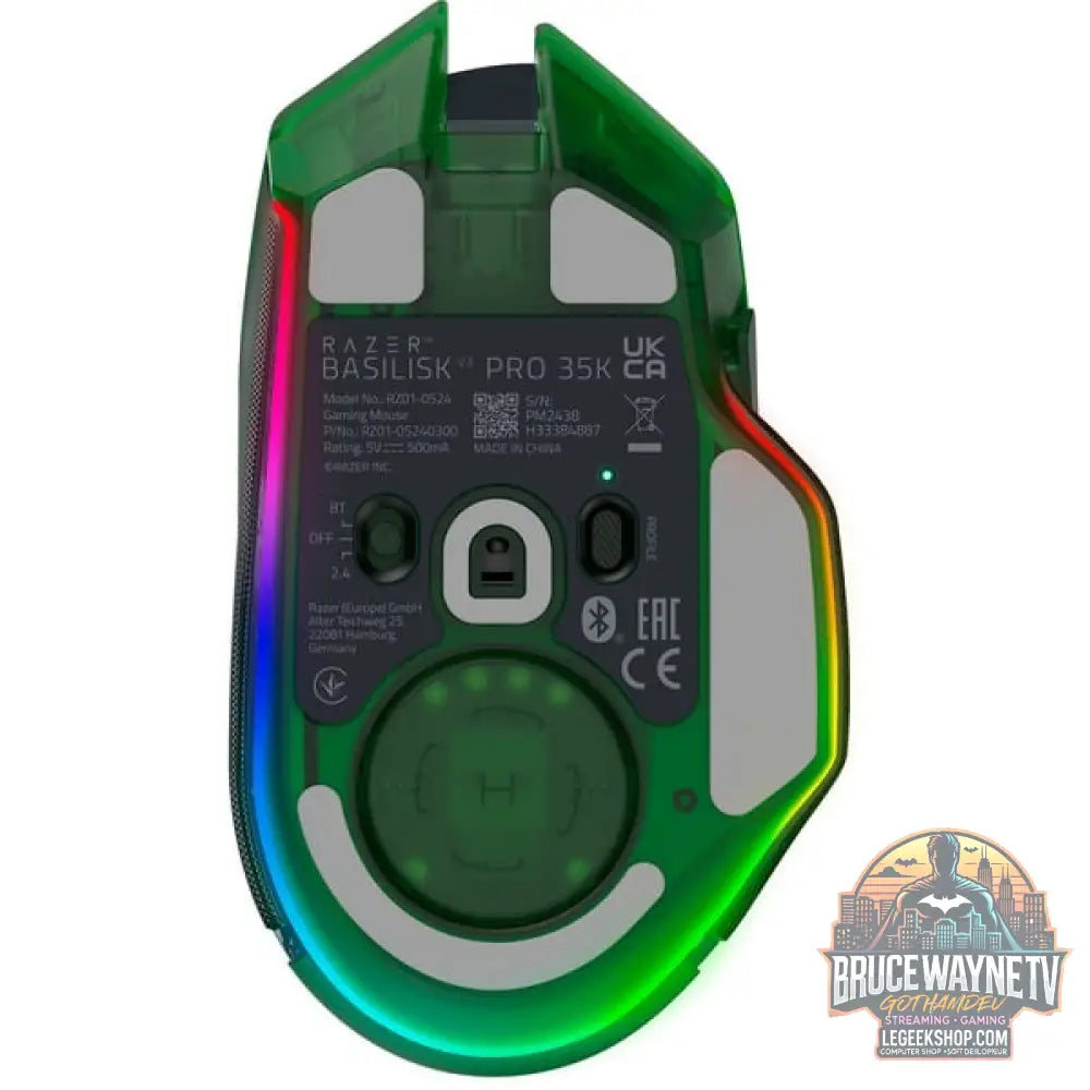 Razer Basilisk V3 Pro 35K - Phantom Green Edition, souris gaming - vue 3