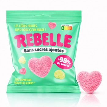 Rebelle Bonbons Coeurs Fluffy Acidulés 50 Gr x 12