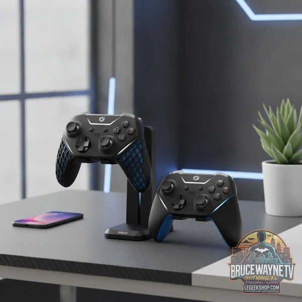 Joueur utilisant le refroidisseur thermo LeGeekShop pour manette gaming sur smartphone, évitant la surchauffe