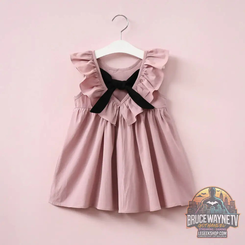 Robe Enfant Fille Sans Manches Jupe Volants Été - Robe Enfant