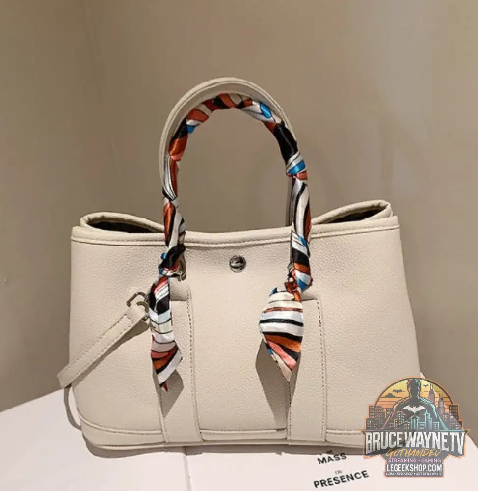 Sac Main Femme Foulard Bandoulière Crossbody Élégant - White - Sac Femme