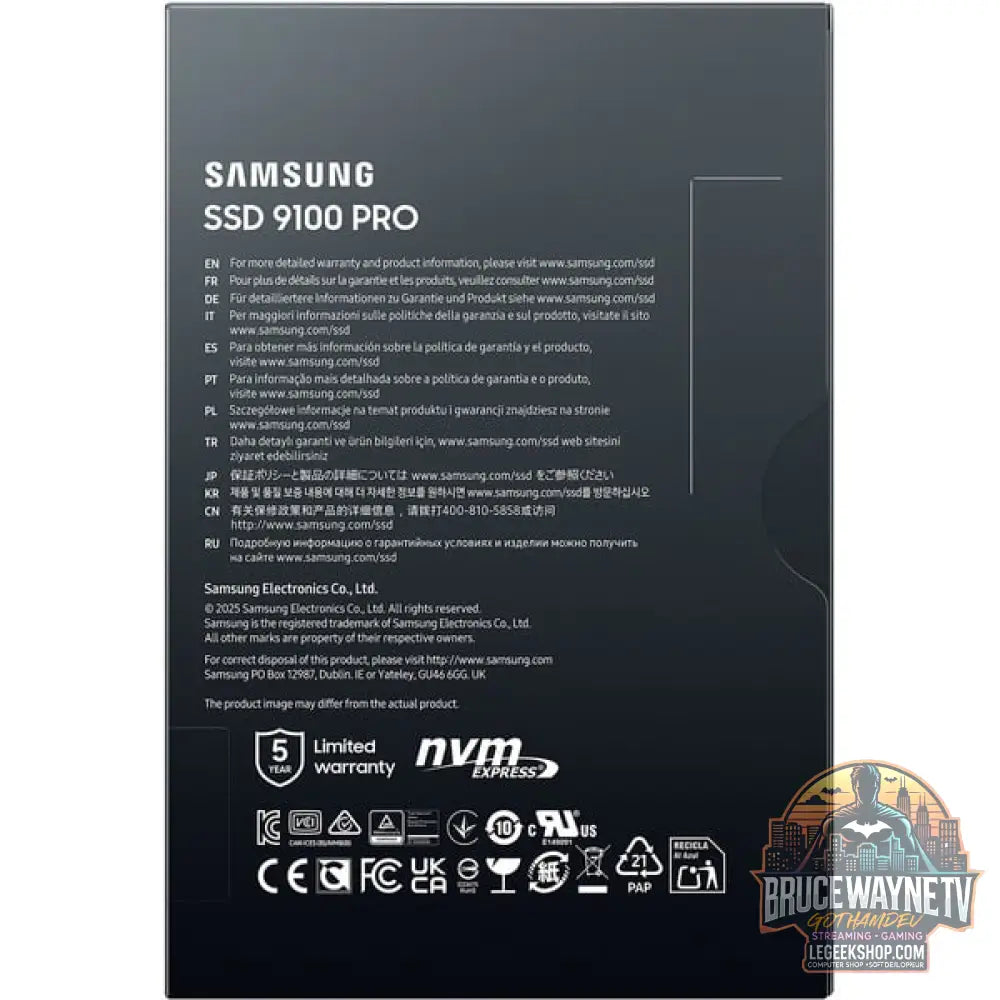 Samsung 9100 PRO 4 TB, SSD PCIe 5.0 x4, NVMe 2.0, M.2 2280 - Samsung - vue 8