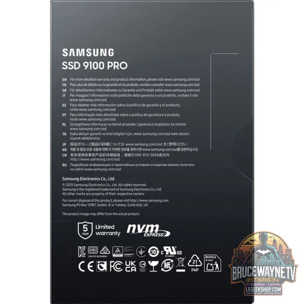 Samsung 9100 PRO 8 TB, SSD PCIe 5.0 x4, NVMe 2.0, M.2 2280 - Samsung - vue 8