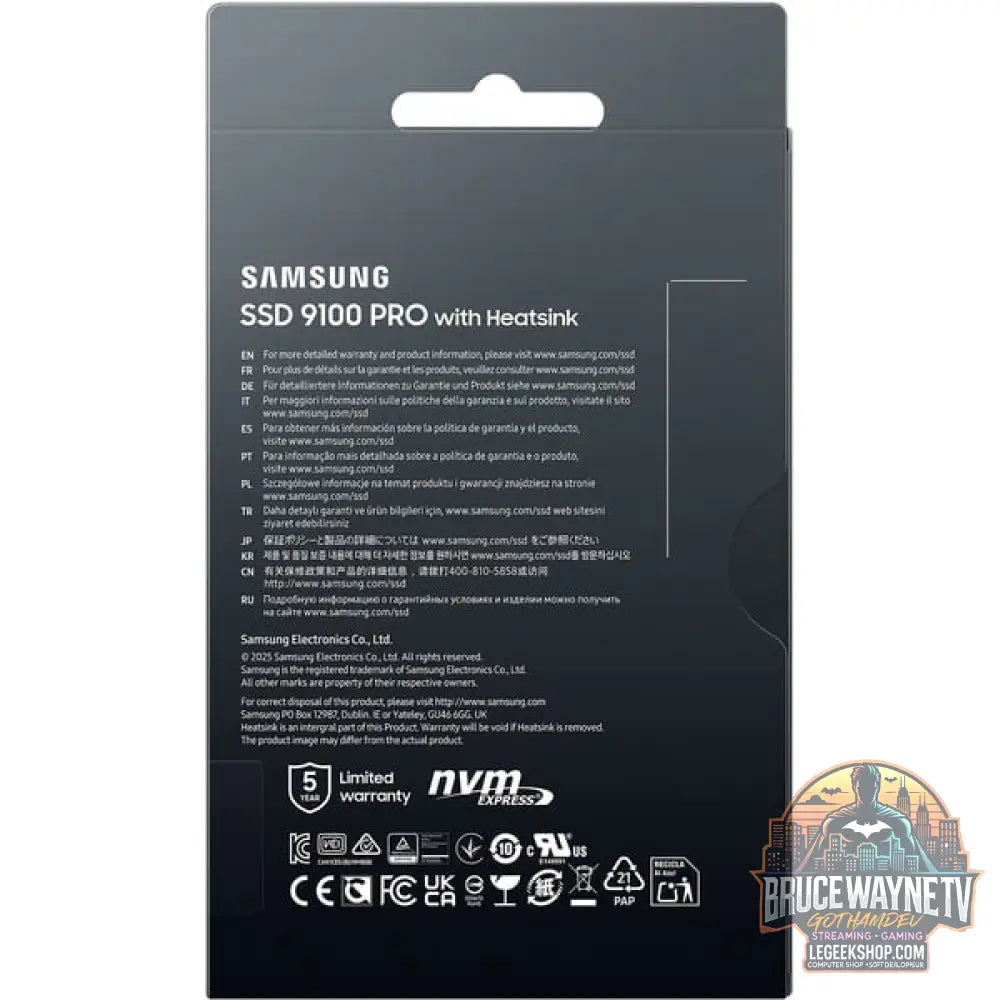 Samsung 9100 PRO Heatsink 1 TB, SSD PCIe 5.0 x4, NVMe 2.0, M.2 2280 - Samsung - vue 11