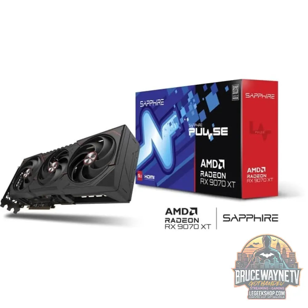 SAPPHIRE Radeon RX 9070 XT Pulse, carte graphique noir, RDNA4, GDDR6, 2x DisplayPort, 2x HDMI 2.1 - SAPPHIRE - vue 4