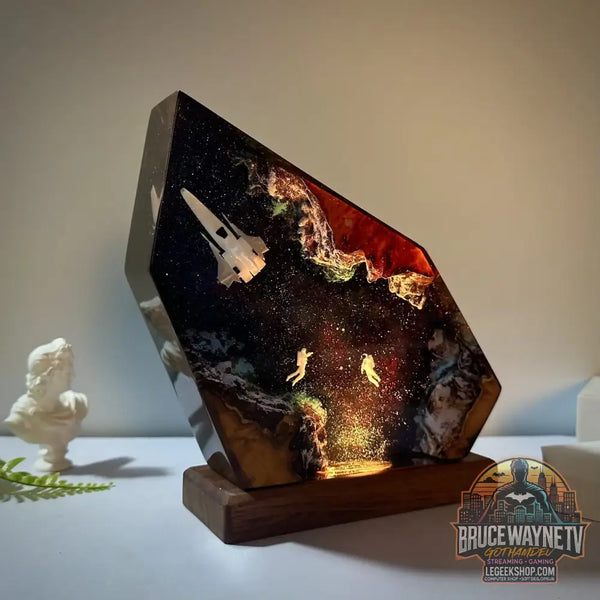 Sculpture Lumineuse en Résine Galaxie – Exploration des Étoiles pour Décoration de Bureau à Domicile – Œuvre d’Art