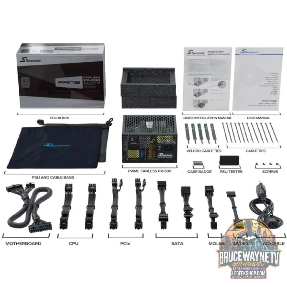 Seasonic PRIME Fanless PX-500 500W, alimentation PC - Seasonic - vue 7