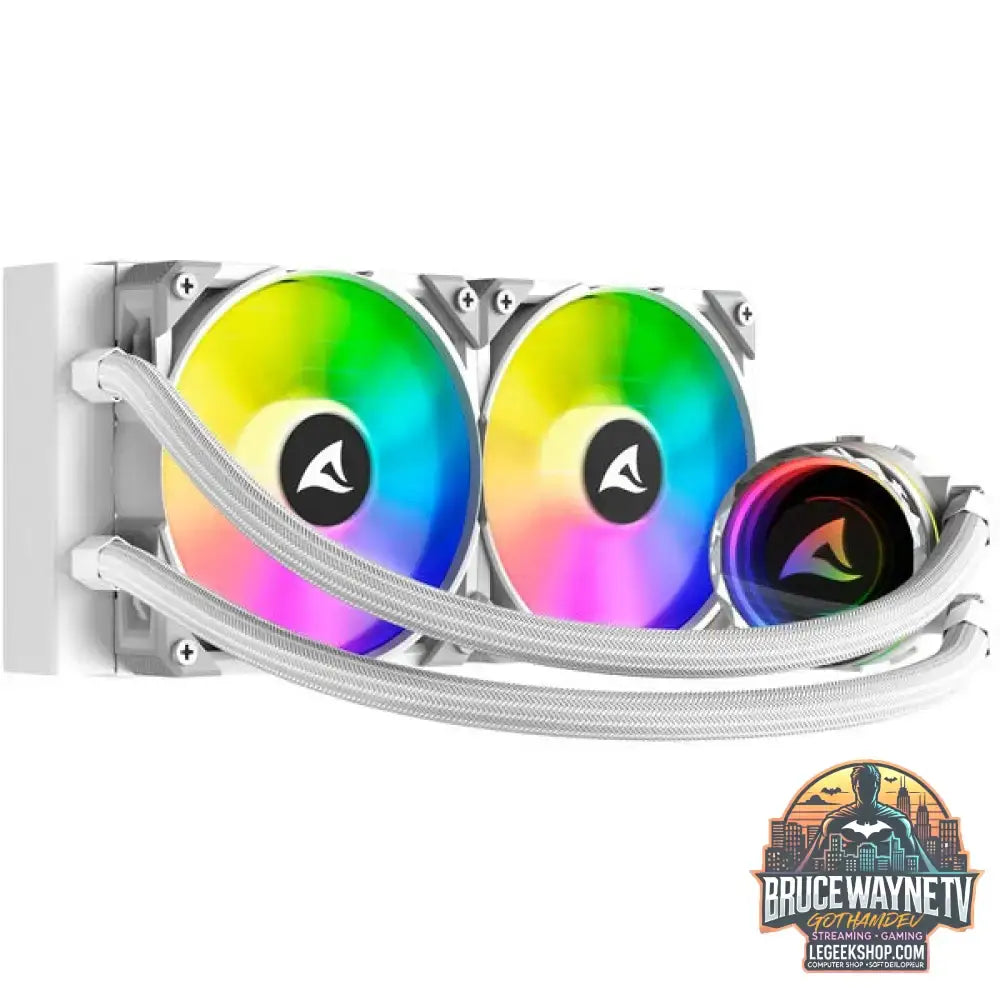 Sharkoon S80 RGB White AIO 240mm, Wasserkühlung weiß - Sharkoon - vue 4