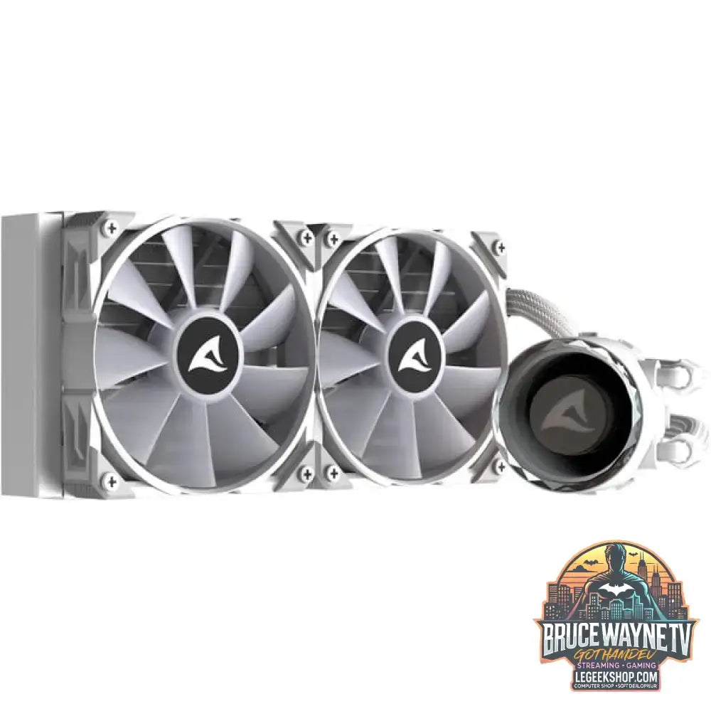 Sharkoon S80 RGB White AIO 240mm, Wasserkühlung weiß - Sharkoon - vue 3