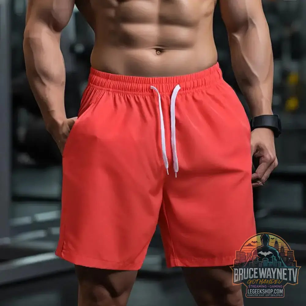 Shorts d’été pour hommes 1 pièce pour la gym le sport la course le fitness respirant séchage rapide avec cordon