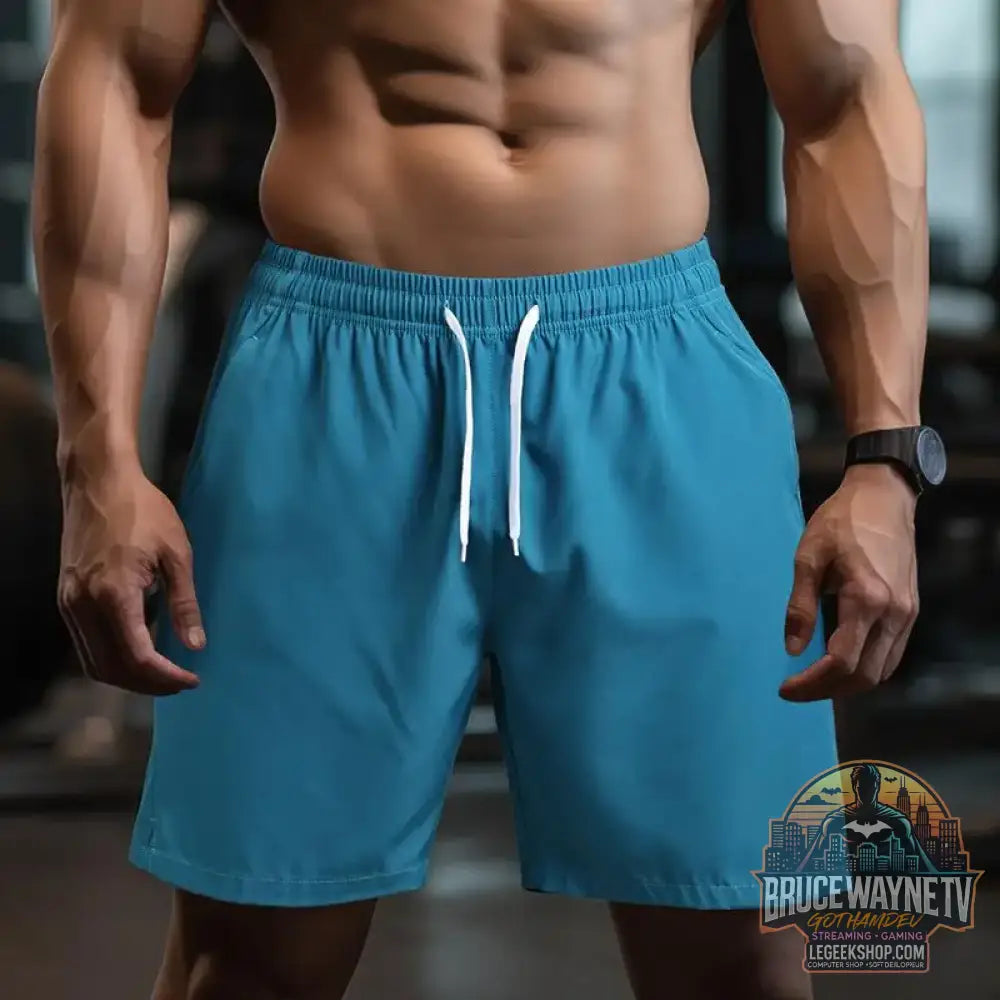 Shorts d’été pour hommes 1 pièce pour la gym le sport la course le fitness respirant séchage rapide avec cordon