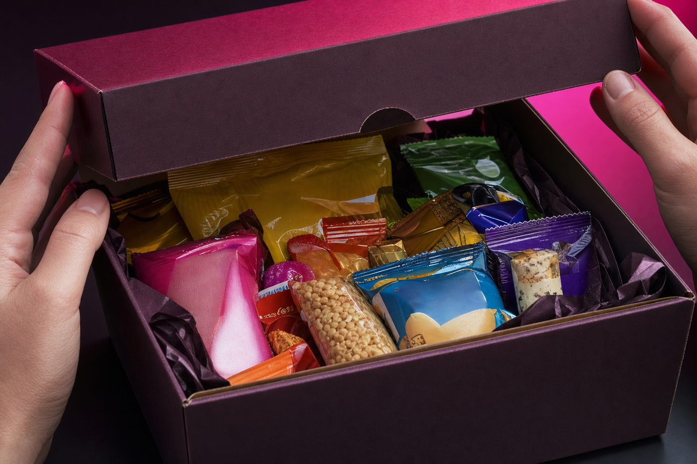 Ouverture Snack Box — révélation du contenu