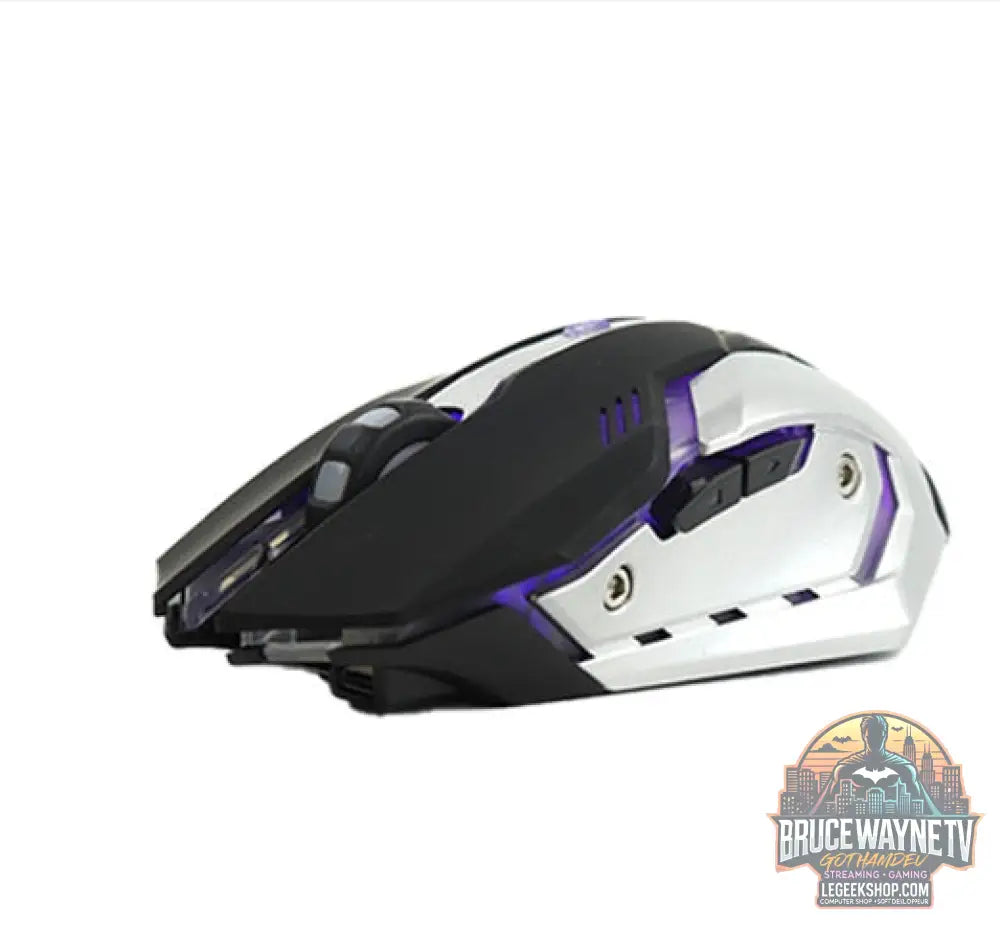 Souris Gaming Sans Fil Rechargeable Silencieuse RGB - 2.4G black - Souris Gaming