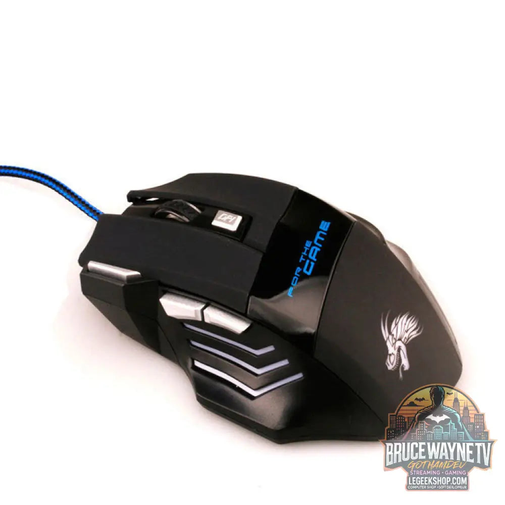 Souris Gaming USB 6 Boutons DPI Réglable RGB Filaire - Black / Tyrannosaurus Rex - Souris Gaming