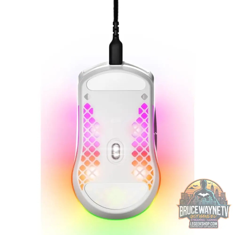 SteelSeries Aerox 3 Snow 2022, souris gaming - vue 3