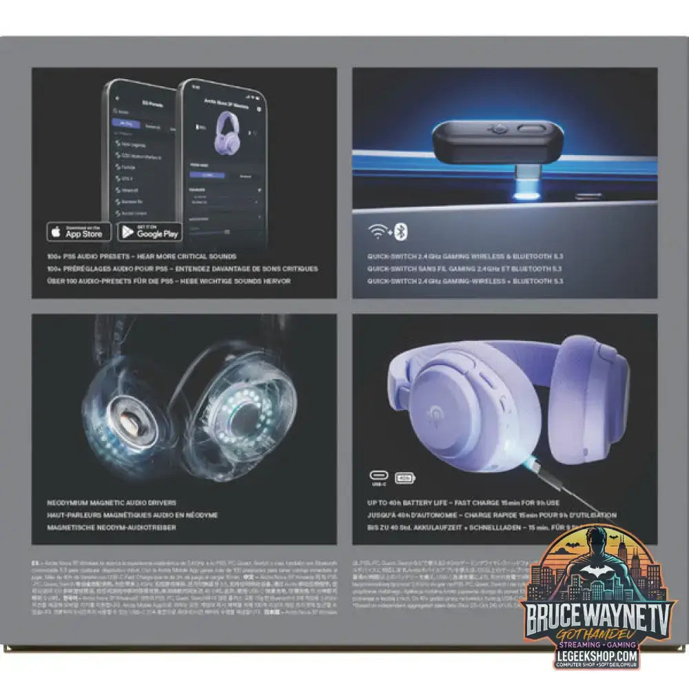 Arctis Nova 3P Wireless Lavender - SteelSeries - vue 10