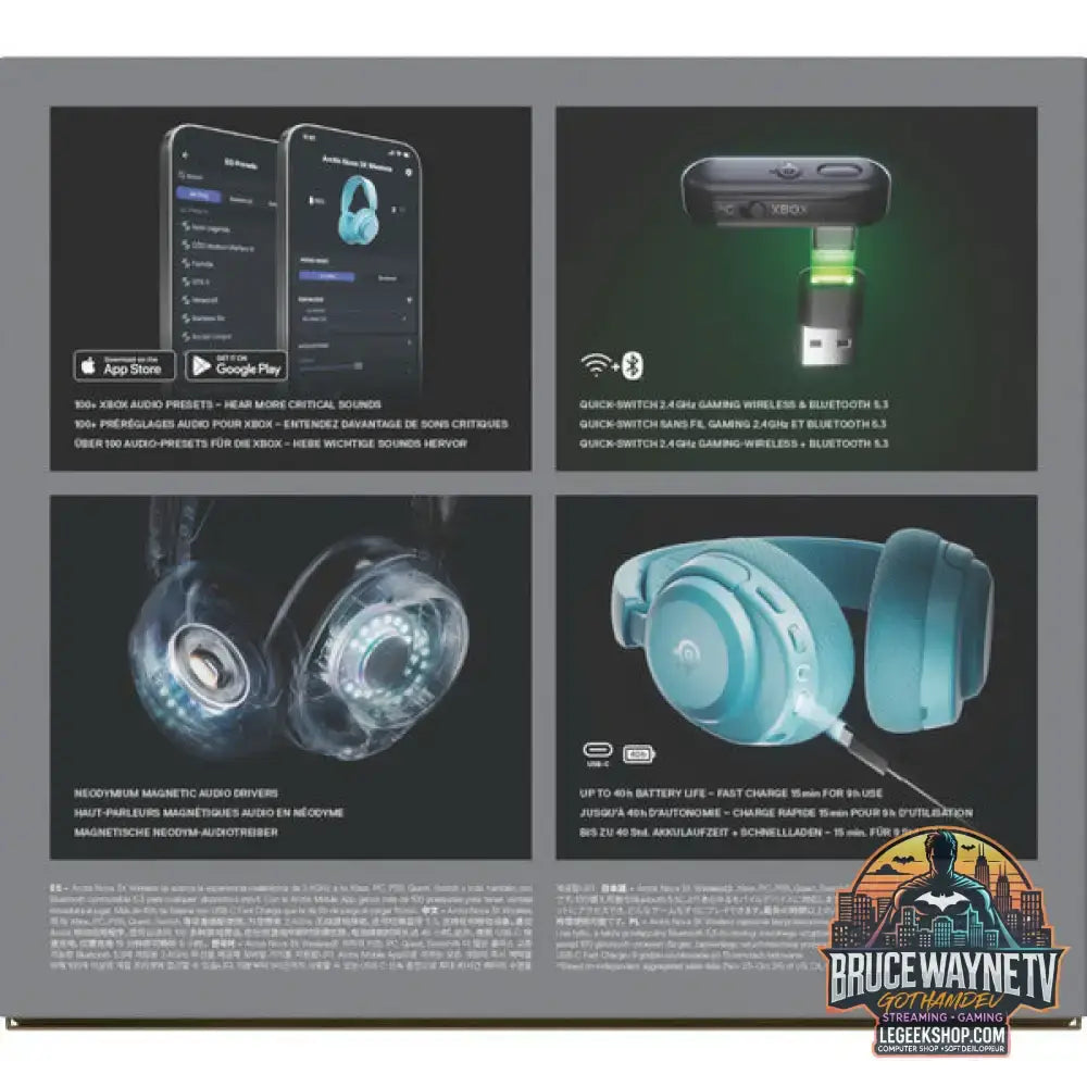 Arctis Nova 3X Wireless Aqua - SteelSeries - vue 10
