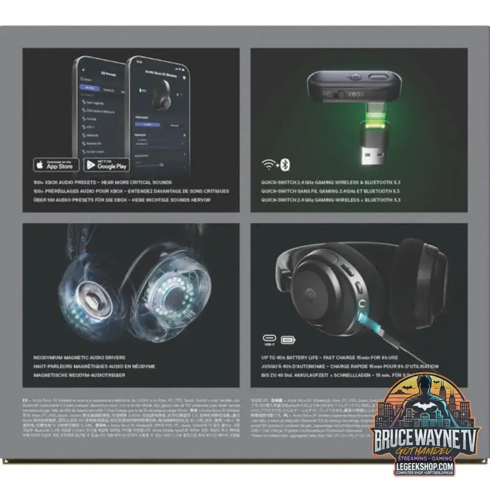 Arctis Nova 3X Wireless Black - SteelSeries - vue 10
